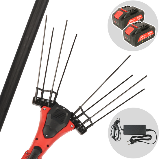 Aima Giulia Cordless - Abbacchiatore elettrico 250cm a batteria al litio 2x 21V 9Ah - Asta fissa in carbonio