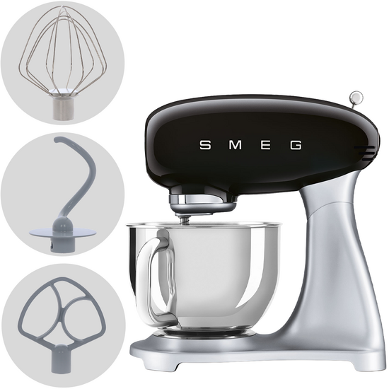 Smeg SMF04BLEU Nero - Impastatrice Planetaria - Vasca in Inox da 4,8 litri