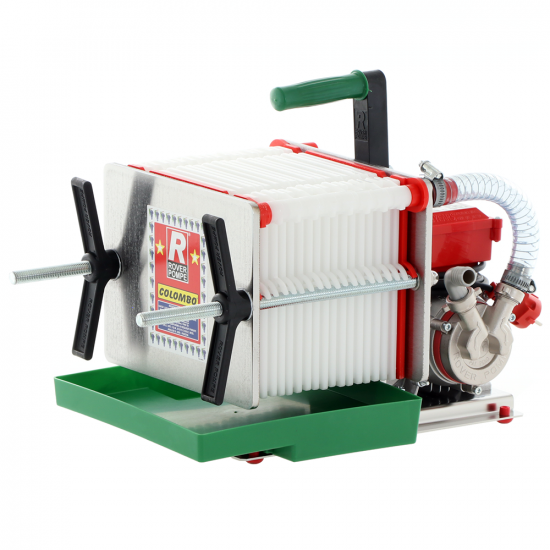 Rover Colombo 18 Inox - Filtro per vino a cartoni e piastre - Pompa per vino in Novax