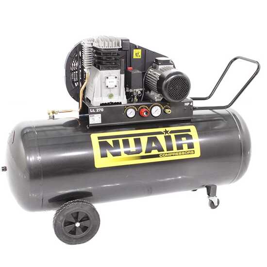 Nuair B 3800B/4T/270 TECH - Compressore aria elettrico trifase a cinghia - Motore 4 HP - 270 lt
