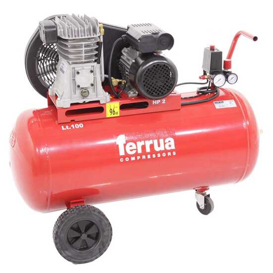 Ferrua FB28/100 CM2 - Compressore aria elettrico monofase a cinghia - Motore 2 HP - 100 lt