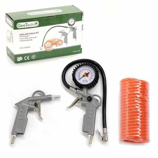 Kit accessori pneumatici 3 pezzi per compressore - GeoTech