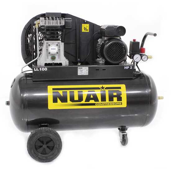 Nuair B2800 /100 CM2 - Compressore aria elettrico monofase a cinghia - Motore 2 HP - 100 lt