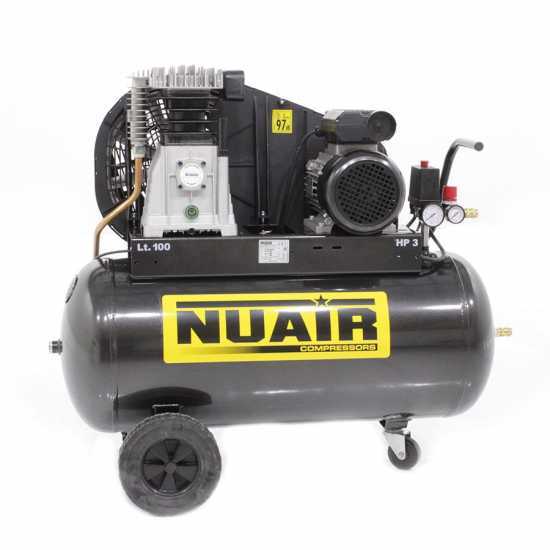 Nuair B3800B/100 CM3 - Compressore aria elettrico monofase a cinghia - Motore 3 HP - 100 lt