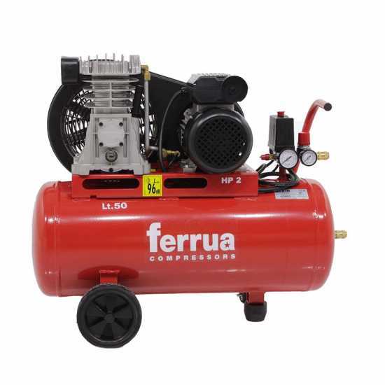 Ferrua FB28/50 CM2 - Compressore aria elettrico monofase a cinghia - Motore 2 HP - 50 lt