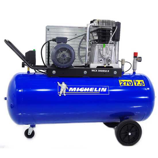 Michelin MCX 300 858 - Compressore aria elettrico trifase a cinghia - Motore 7.5 HP - 270 lt
