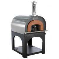 Forno a legna da esterno Cibus Inox 1000 con camera &Oslash;100 - 6 pizze