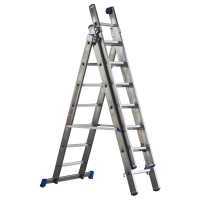 Marchetti Azzurra A3 21112, 3x7 gradini, 5 m - Scala in alluminio allungabile - Altezza stimata operativa 6 m