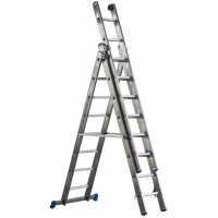 Marchetti Azzurra A3 A308, 3x8 gradini, 5.85 m - Scala in alluminio allungabile - Altezza stimata operativa 6.85 m