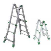 Facal Eurobriko 16, 2x6 gradini, 2.88 m - Scala in alluminio telescopica - Altezza stimata operativa 3.80 m