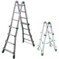 Facal Eurobriko 16 BK/2, 2x8 gradini, 4 m - Scala in alluminio telescopica - Altezza stimata operativa 4.90 m