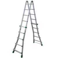 Facal Eurobriko 16 BK/4, 2x10 gradini, 5.12 m - Scala in alluminio telescopica - Altezza stimata operativa 6.05 m