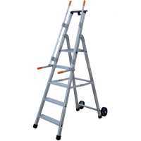Facal Mayorà Tecnoscala QM-5, 5 gradini, 1.82 m - Scala da lavoro con ruote e maniglie - Altezza stimata operativa 2.92 m
