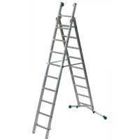 Facal Super Prima P320-2, 9+10 gradini, 5.10 m - Scala in alluminio trasformabile - Altezza stimata operativa 6 m