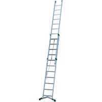 Facal Super Prima P350-2F, 10+11 gradini, 5.70 m - Scala in alluminio con fune - Altezza stimata operativa 6.60 m