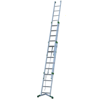 Facal Super Prima P320-3F, 9+10+10 gradini, 7.20 m - Scala in alluminio con fune - Altezza stimata operativa 8.10 m