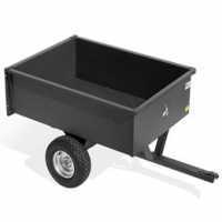 MGF - Carrello trainato grande 122x86 cm (H 37 cm) - Rimorchio in metallo per trattorino