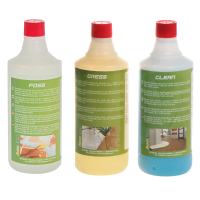 Set 3 detergenti professionali - specifici per la pulizia di interni e esterni - 3 flaconi da 1 lt