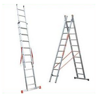 Facal Genia G250-2, 2x7 gradini, 3.80 m - Scala telescopica in alluminio - Altezza stimata operativa 4.70 m