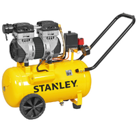 Stanley DST 150/8/24 SXCMS1324H - Compressore aria elettrico monofase silenziato, oil-less - Motore 1.3 HP - 24 lt
