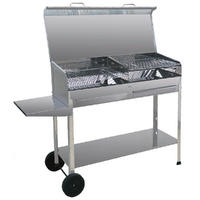 Mille Achille Big - Barbecue in acciaio inox artigianale a carbone - 2x 47,5x37cm