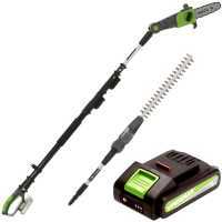 Verdemax PTT20 - Kit potatore e tagliasiepe telescopico - Batteria 20V 2Ah