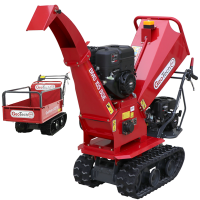 GeoTech Pro BMS 155 BSE - Biotrituratore su motocarriola GeoPorter 330E BS semovente a cingoli 4 rulli - Motore B&S da 13.5HP - Cassone estendibile