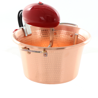 Macom Polentino - Paiolo in rame elettrico martellato per polenta base piana 4W