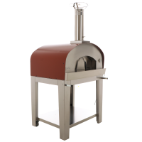 Seven Italy Eros Rosso - Forno a legna da esterno con carrello