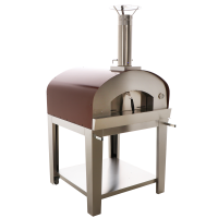 Seven Italy Ade Rosso - Forno a legna da esterno con carrello