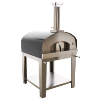 Seven Italy Ade Antracite - Forno a legna da esterno con carrello