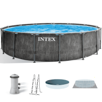 Intex Prisma Frame Greywood 26742NP - &Oslash;457x122 cm - Piscina Rotonda