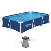 Bestway Steel Pro 56411 - 300x201x66 cm - Piscina fuori terra + Pompa filtro 16 W