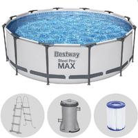 Bestway Steel Pro Max 56418 - &Oslash;366x100 cm - Piscina Rotonda + Pompa filtro e scaletta
