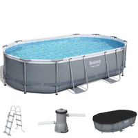 Bestway Power Steel 56448 - 488x305x107 cm - Piscina Ovale