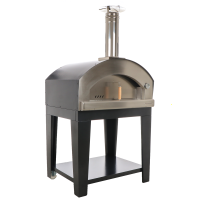 Rossofuoco Campagnolo Nero - Forno a legna da esterno con carrello