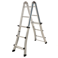 S.T.P. Universale A20UNINA, 2x6 gradini, 3.08 m - Scala in alluminio telescopica - Altezza stimata operativa 4.08 m