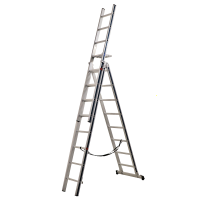 S.T.P. Europa A09A3250, 3x8 gradini, 5.60 m - Scala telescopica in alluminio - Altezza stimata operativa 6.60 m