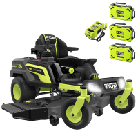 Ryobi ZTRX137 - Trattorino tagliaerba a batteria a raggio zero - 72V/30Ah - taglio da 137cm - 2in1