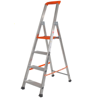 Gierre Stabila AL710, 4 gradini, 1.87 m - Scalandrino in alluminio con cavalletto - Altezza stimata operativa 2.87 m