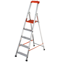 Gierre Stabila AL720, 5 gradini, 2.11 m - Scalandrino in alluminio con cavalletto - Altezza stimata operativa 3.11 m