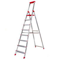 Sicos Supra, 8 gradini, 2.51 mt - Scalandrino in alluminio con cavalletto