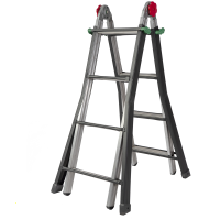 Sicos Dinamica Auto, 2x8 gradini, 3.90 mt - Scala in acciaio+alluminio telescopica