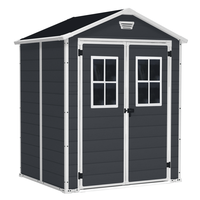 Keter Manor nero - Casetta da giardino - Con finestre frontali - 185x152x226 cm
