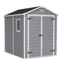 Keter Manor grigio - Casetta da giardino - Con finestra laterale - 186x237x227 cm