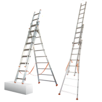 Facal Atlanta ATL260-3, 3x9 gradini, 5.94 m - Scala in alluminio - Altezza stimata operativa 6.69 m