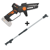 Worx Nitro WG325E - Potatore manuale a batteria + asta di prolunga - SENZA BATTERIA E CARICABATTERIA