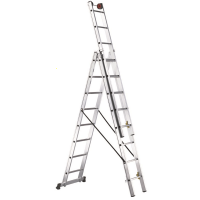 Svelt Euro E3 SCE30040, 3x14 gradini, 10.20 m - Scala telescopica in alluminio - Altezza stimata operativa 11.20 m