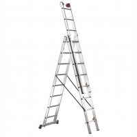 Svelt Euro E3 SCE3R030, 3x12 gradini, 9.10 m - Scala telescopica in alluminio allungabile - Altezza stimata operativa 10.10 m
