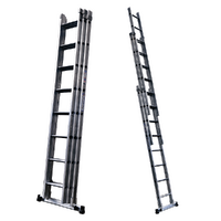 OUTLET - DIFETTI ESTETICI - S.T.P. Tria 3TR, 3x8 gradini, altezza 5.55 mt - Scala a sfilo in alluminio